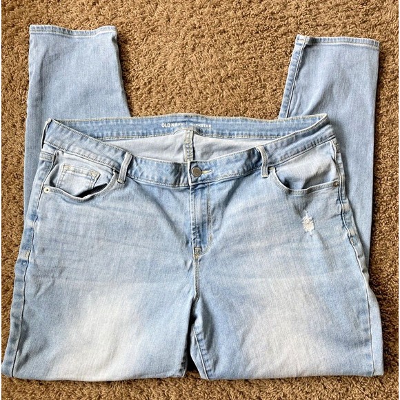 Old Navy Jeans Women's Size: 18 Low Rise Rockstar Super Skinny Light Blue Denim - Picture 14 of 14